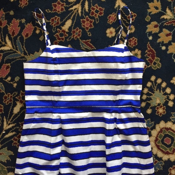 Gap Connie Striped Sateen Summer Day Dress Pockets - Picture 2 of 5